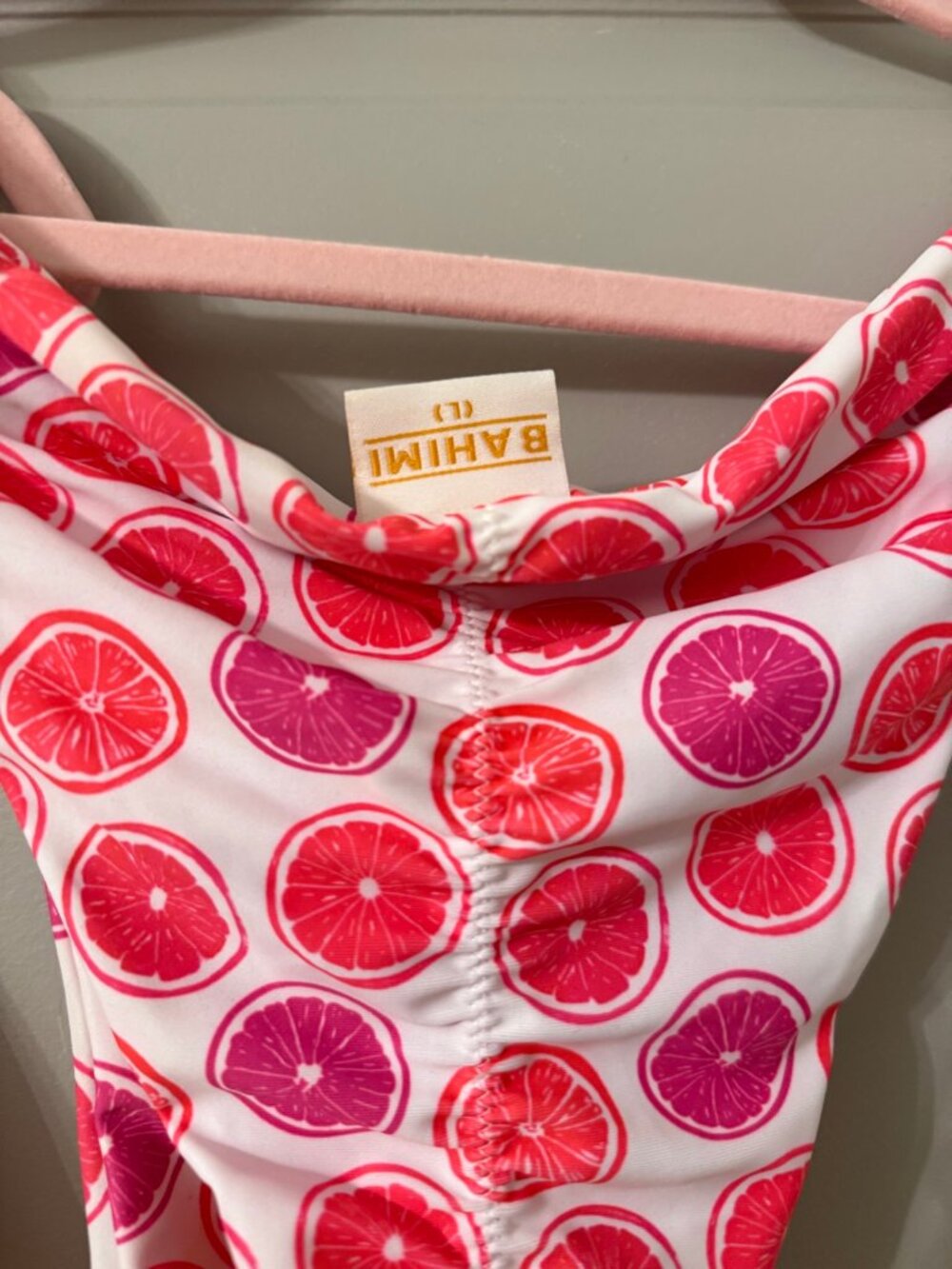 Bahimi Citrus Print Bikini Set Top XXXL Bottom L